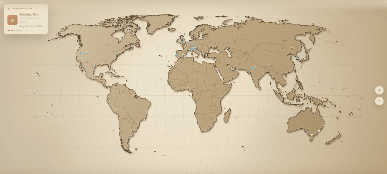 Eventisimus interactive festival map - light